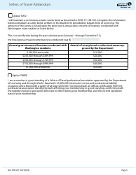 Form BLS700 322 Sellers of Travel Addendum - Washington, Page 3