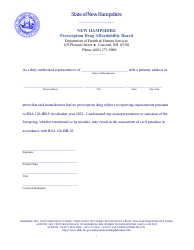 Document preview: Pdab Reporting Attestation Form - New Hampshire, 2022