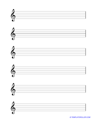 Document preview: Music Score Sheet Template - Blank
