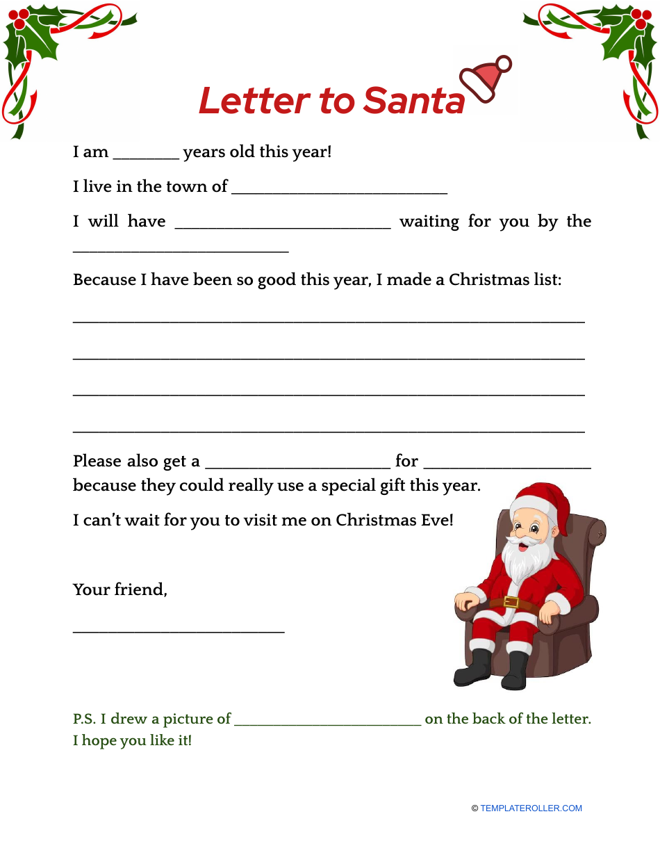 Letter to Santa Template with a Beautiful Design