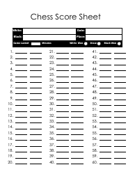 Document preview: Basic Chess Score Sheet