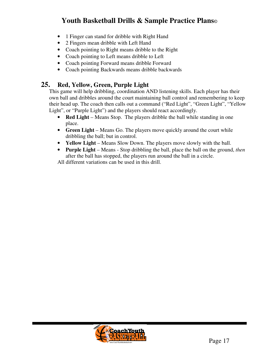 Youth Basketball Drills  Sample Practice Plans, Page 21