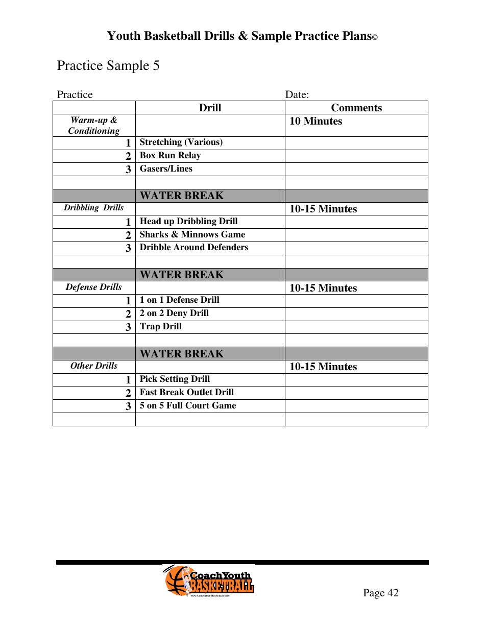 Youth Basketball Drills  Sample Practice Plans, Page 46