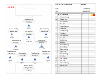 Document preview: High School Soccer Lineup Template