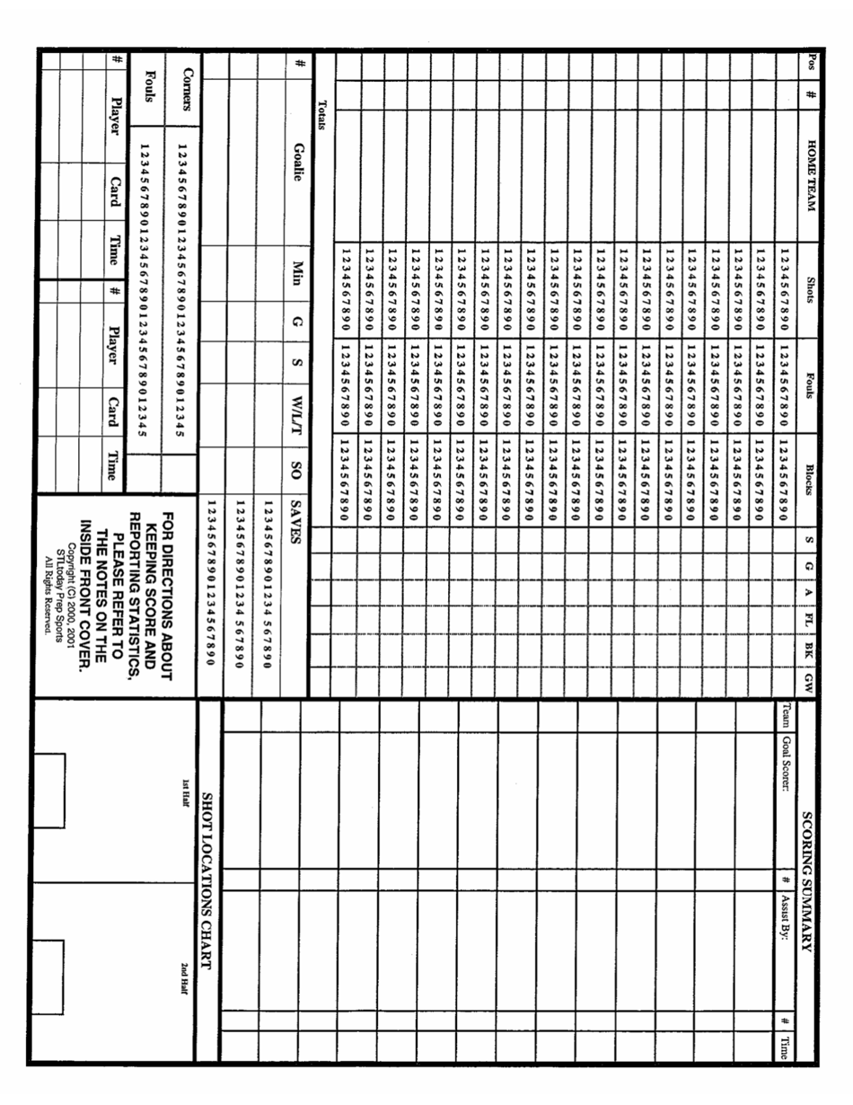 Soccer Score Sheet Download Printable PDF Templateroller
