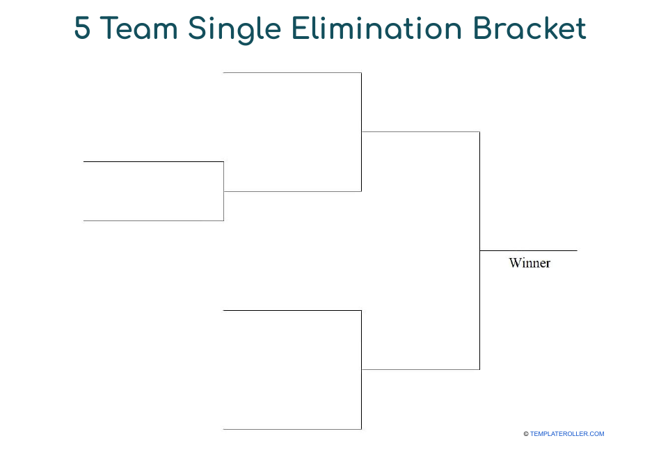5 Team Single Elimination Bracket Image Preview