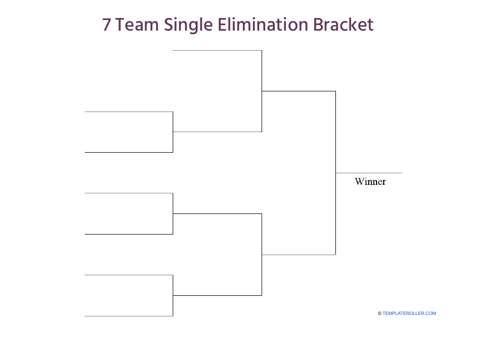 7 Team Single Elimination Bracket Download Printable PDF | Templateroller