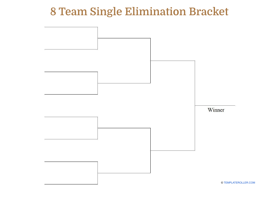 8 Team Single Elimination Bracket Download Printable PDF | Templateroller