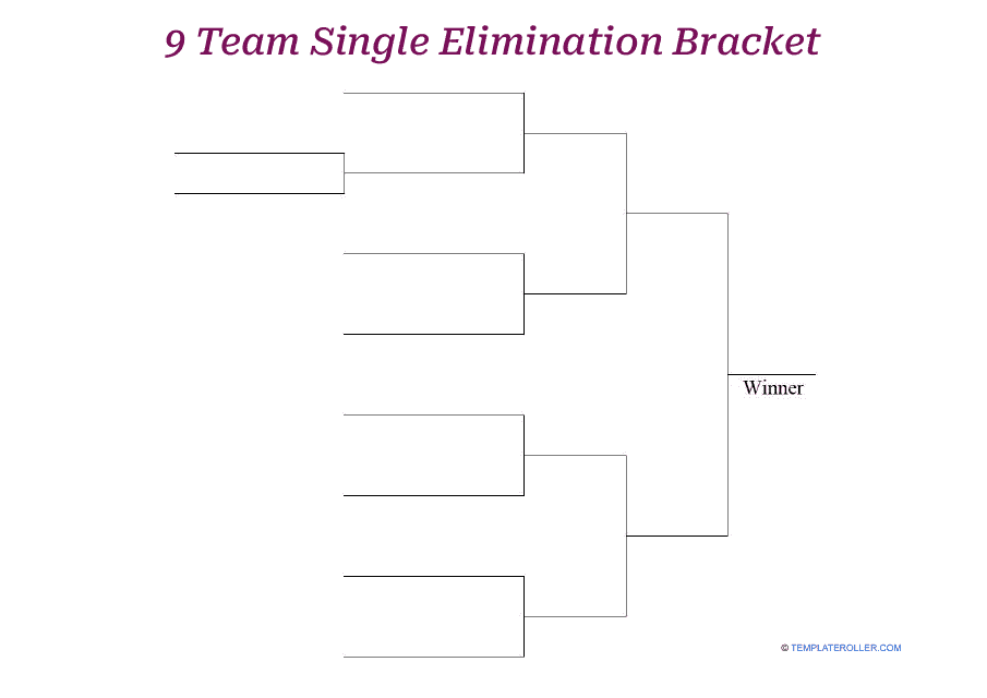 9 Team Single Elimination Bracket