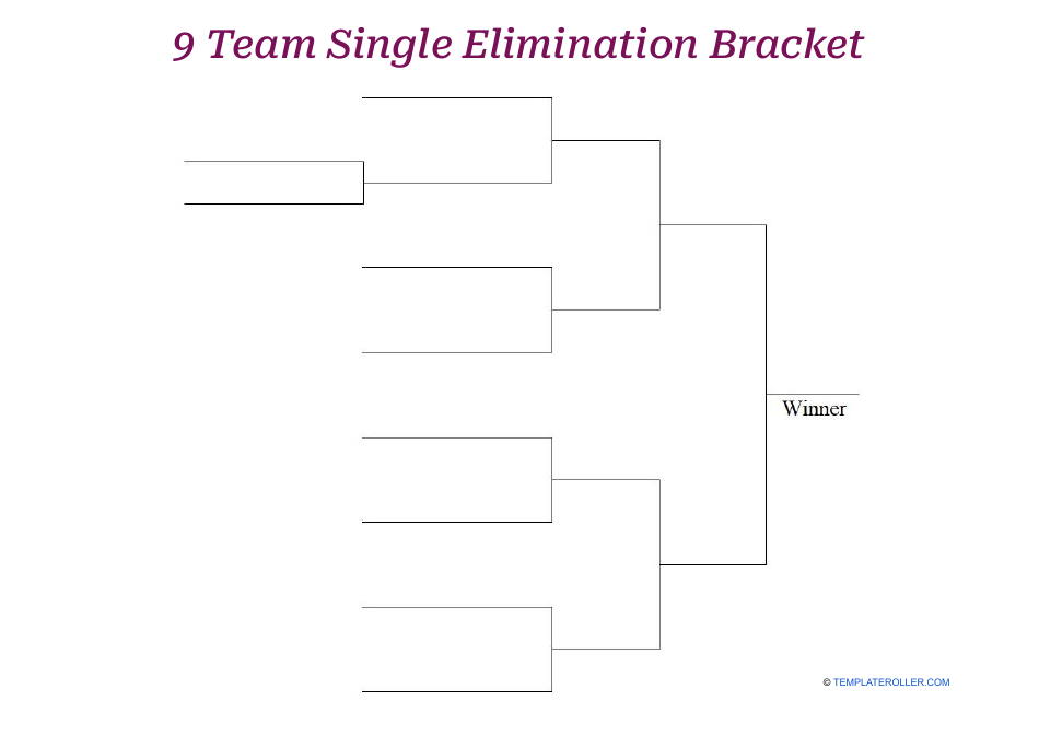 9 team single elimination bracket