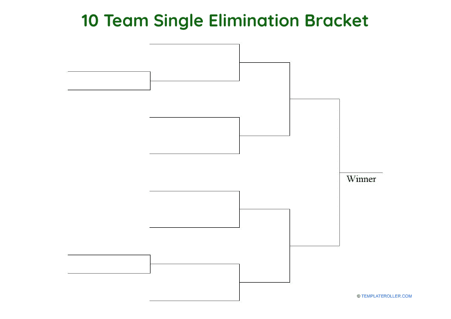 10 Team Single Elimination Bracket