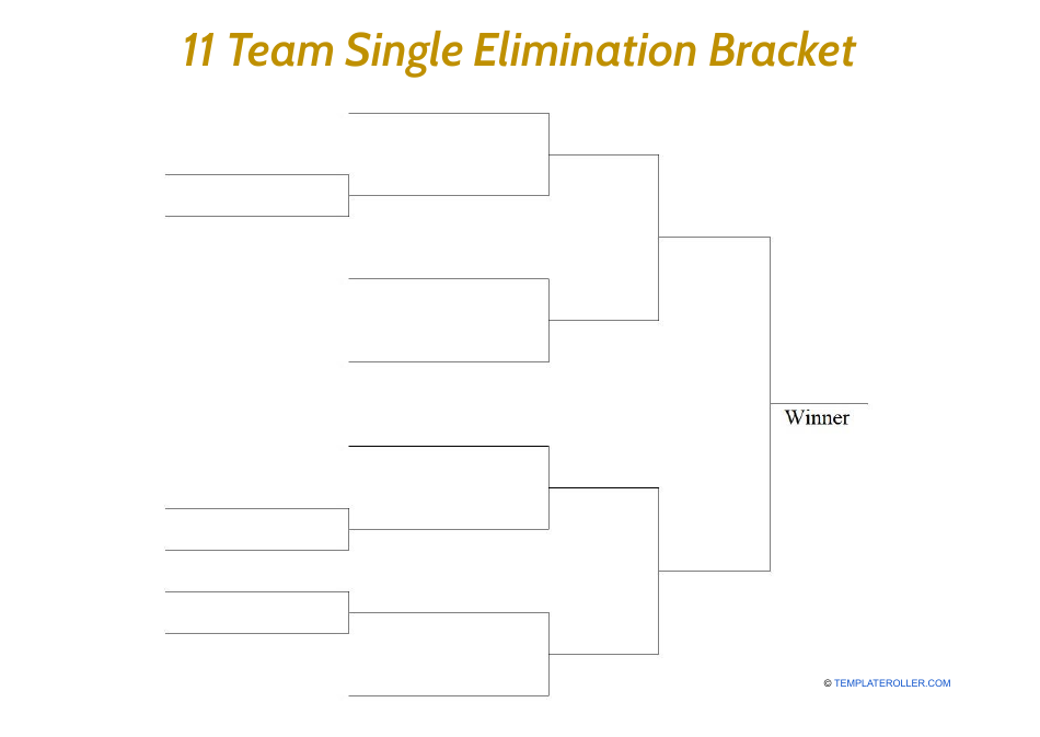 11 Team Single Elimination Bracket - Simplify Your Tournament Planning with Template Roller