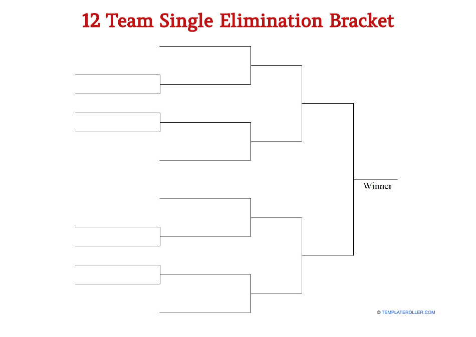 12 Team Single Elimination Bracket Image Preview