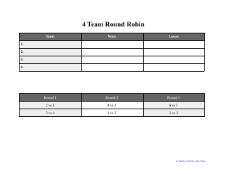 Document preview: 4 Team Round Robin Template