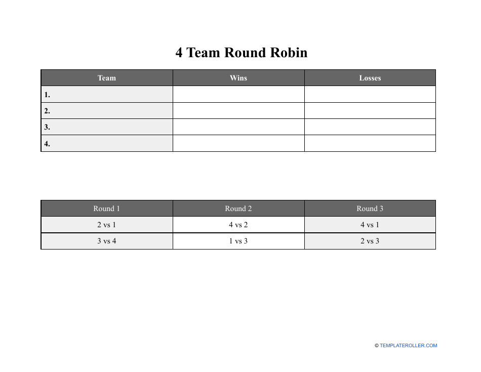4-team-round-robin-template