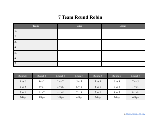 7 Team Round Robin Template