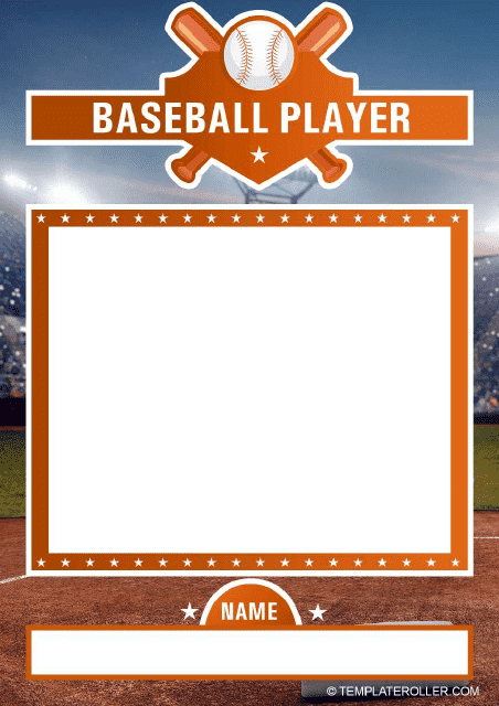 Decorative Baseball Card Template in Orange design