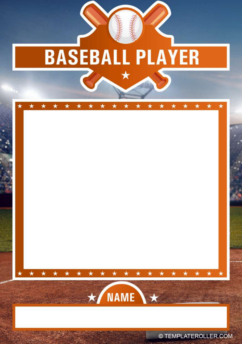 Baseball Card Template Orange Download Printable PDF Templateroller baseball-card-template-orange-download-printable-pdf-templateroller