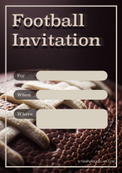 Document preview: Football Invitation Template - Brown