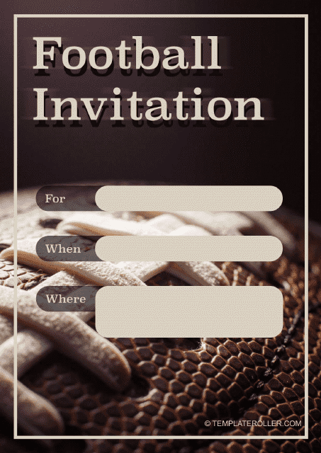 Football Invitation Template - Brown