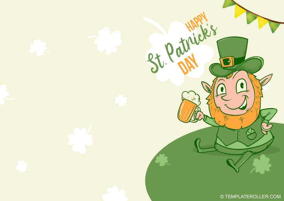 St. Patrick's Day Card Template with Saint Patrick Icon