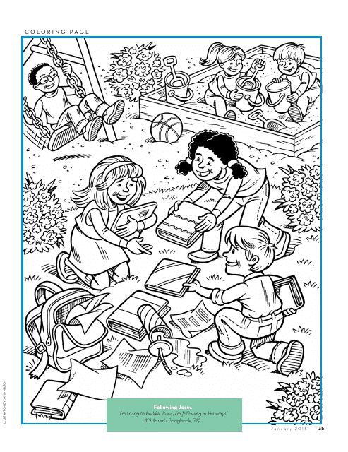 Kids in the Playground Coloring Page - Following Jesus