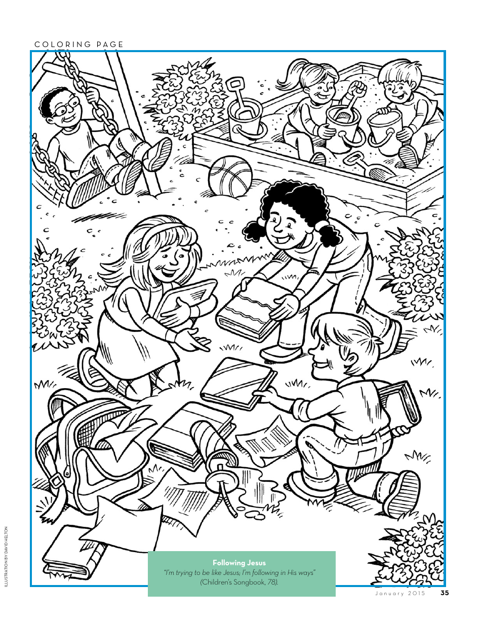 Kids in the Playground Coloring Page - Following Jesus