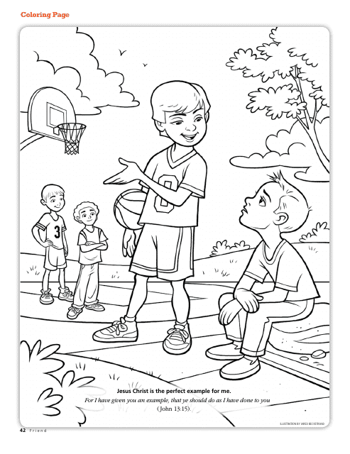 Basketball Coloring Page - Jesus Is My Example