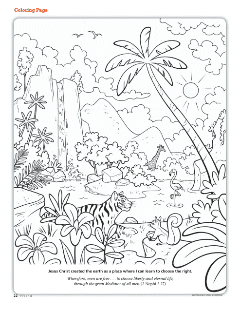 Bible Quote Coloring Page - Planet Earth