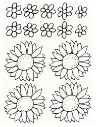 Document preview: Flower Outlines Coloring Page