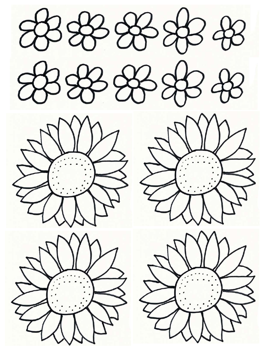 Flower Outlines Coloring Page Image Preview