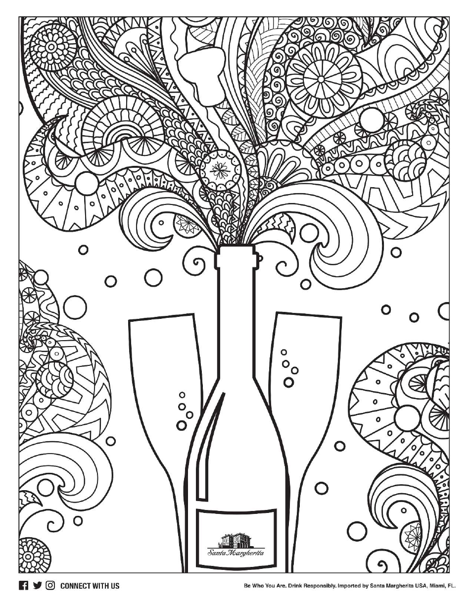 Drink Responsibly Coloring Page - Printable Drinking Responsibility Coloring Sheet