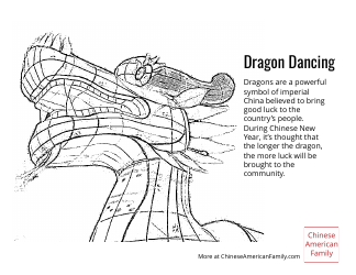 Document preview: Chinese Dragon Dancing Coloring Page