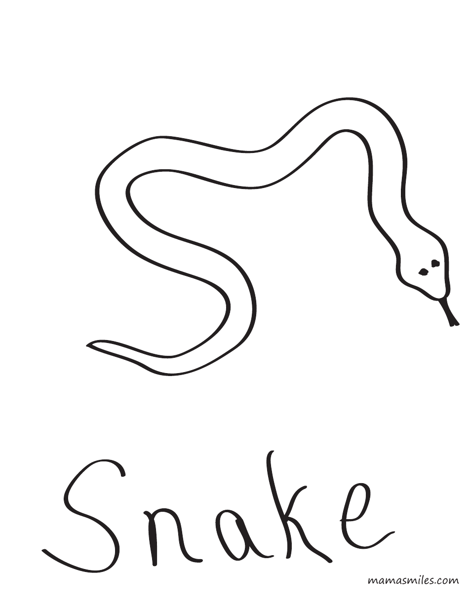 Simple Snake Coloring Page Download Printable PDF | Templateroller