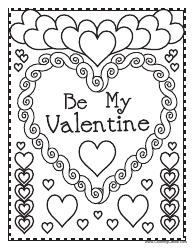 Document preview: Be My Valentine Coloring Page
