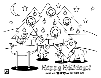 Document preview: Happy Holidays Coloring Sheet