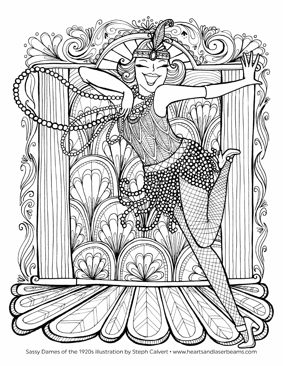 Dancing Woman Coloring Sheet - Printable Image for Coloring Fun