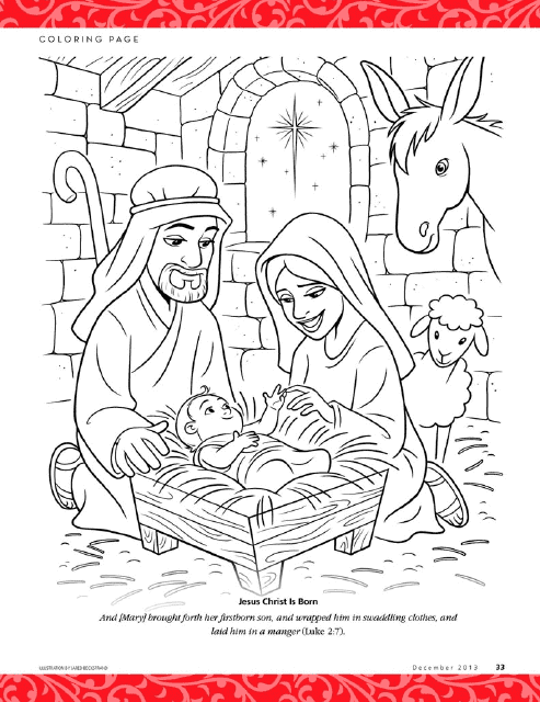 Jesus Christ's Birth Coloring Page