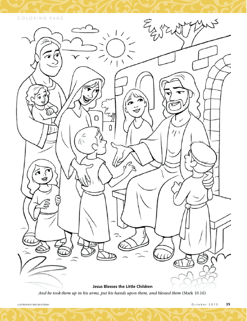 Jesus' Blessing Coloring Page