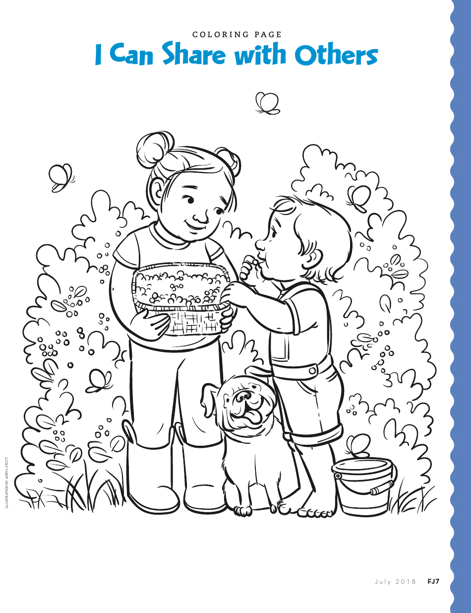 Sharing coloring page for kids - TemplateRoller
