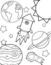 Document preview: Space Rocket Coloring Sheet