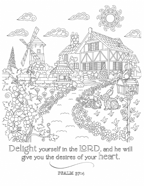 Psalm Quote Coloring Sheet Preview