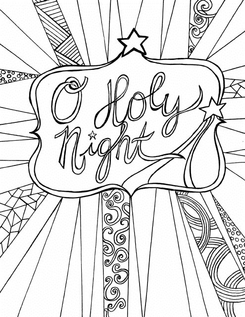 O Holy Night Coloring Page - Free Printable Christmas Coloring Page