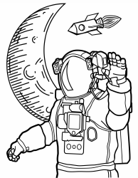 Document preview: Astronaut Coloring Page