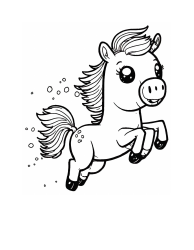 Document preview: Cute Pony Coloring Page