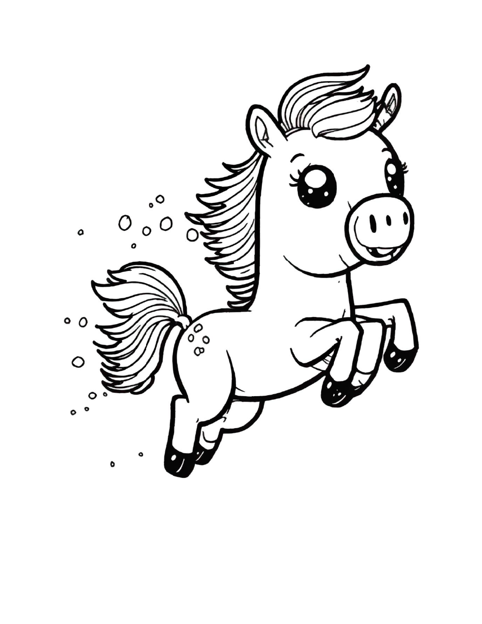 Cute Pony Coloring Page - Preview