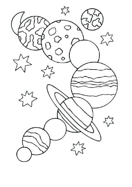 Solar System Coloring Sheet Preview Graphic