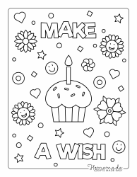 Document preview: Make a Wish Coloring Page