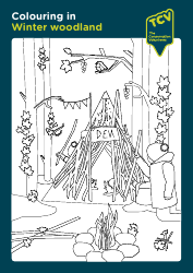 Document preview: Winter Woodland Coloring Page