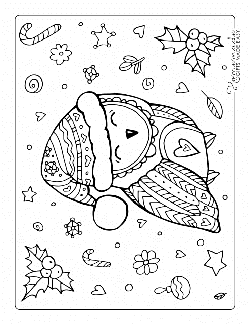 Winter Owl Coloring Page preview